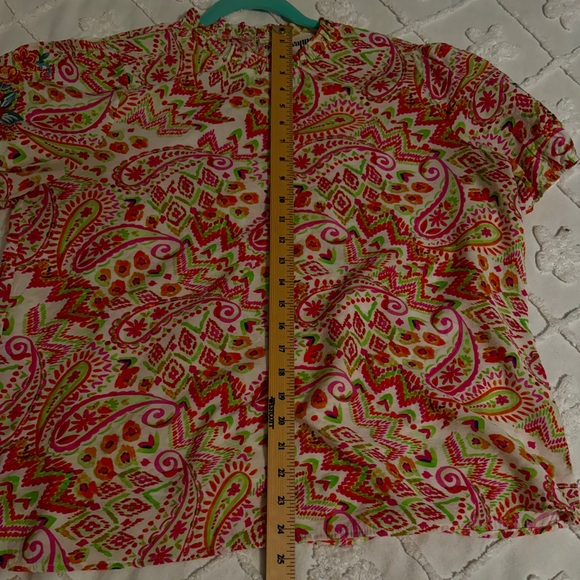 Savanna Jane Multicolor Paisley Short Sleeve Top - Picture 7 of 8